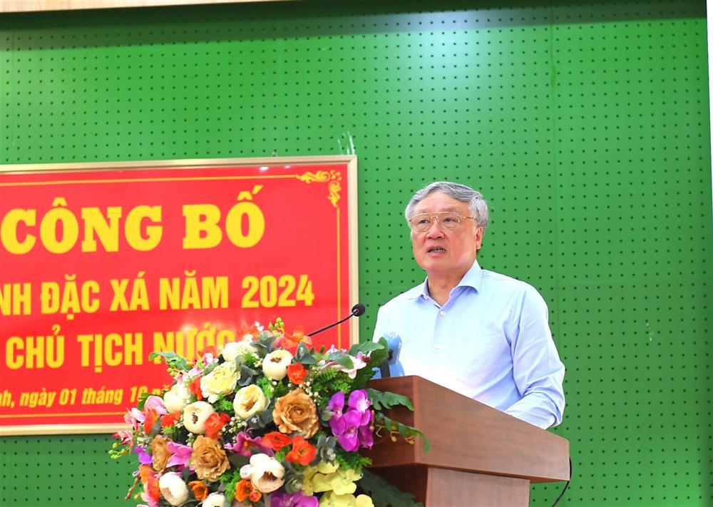 Permanent Deputy Prime Minister Nguyen Hoa Binh addresses the ceremony.