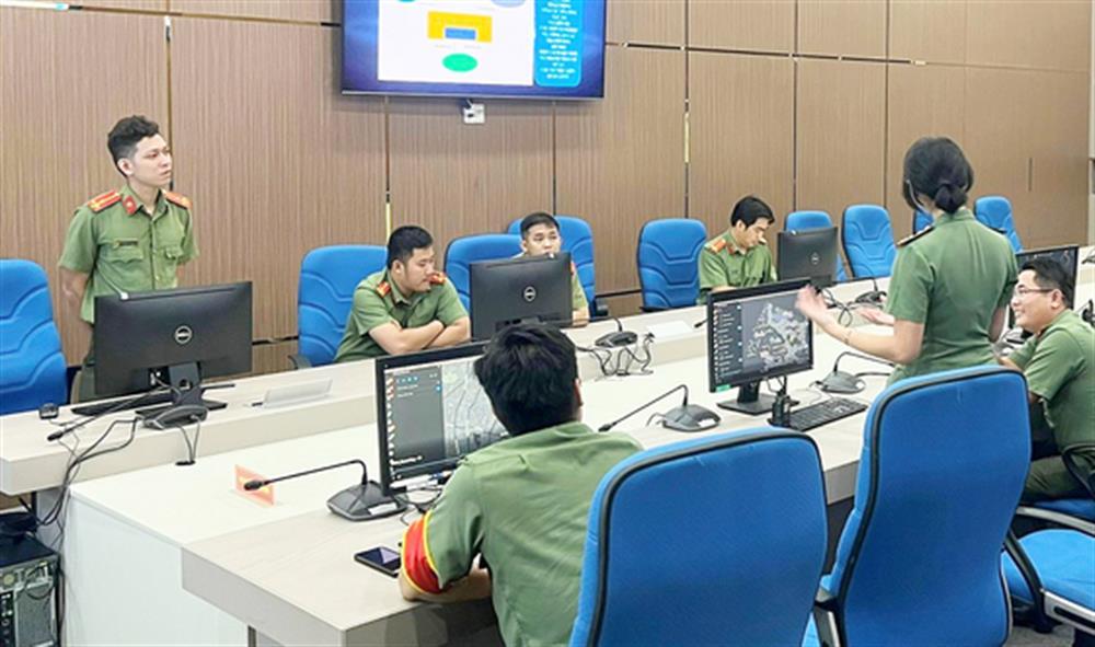 The digital map system of HCMC Police Department’s Command Information Center.