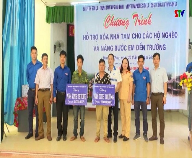The charitable mission hands gratitude houses to needy families.