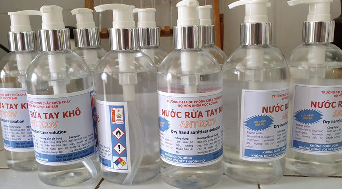 Hand sanitizer (ANTICOV) products.